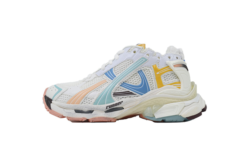 【CA1P7】白蓝黄 巴黎世家7.5代减震运动跑步鞋 Balenciaga Runner Sneaker 'White Blue Yellow'