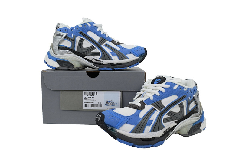 【CA1P7】白蓝灰 巴黎世家7.5代减震运动跑步鞋 772774 W3RNY 4912 Balenciaga Runner Sneaker 'Worn-Out - Blue Grey'