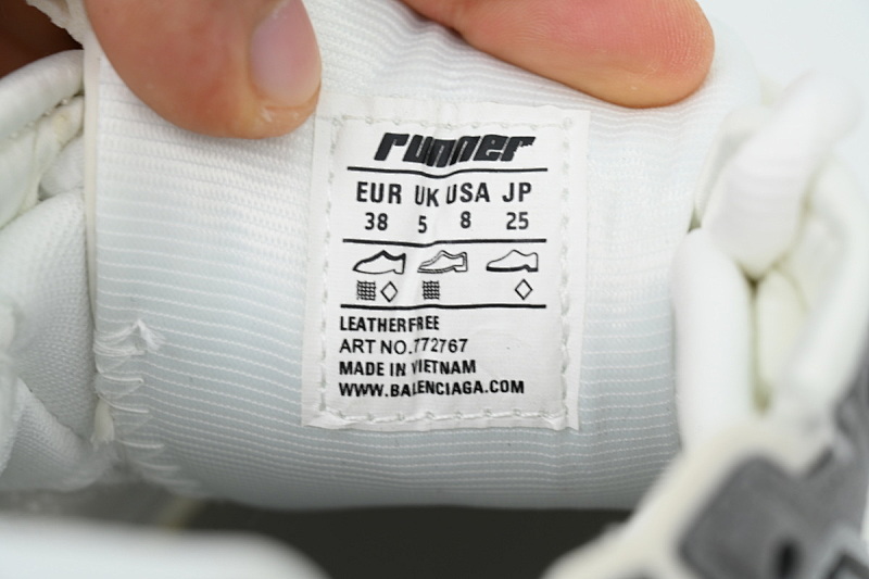 【CA1P7】白黑灰 巴黎世家7.5代减震运动跑步鞋 772774 W3RNY 9012 Balenciaga Runner Sneaker 'Grey White Black'