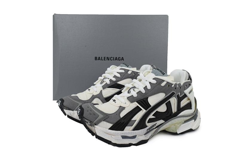 【CA1P7】白黑灰 巴黎世家7.5代减震运动跑步鞋 772774 W3RNY 9012 Balenciaga Runner Sneaker 'Grey White Black'