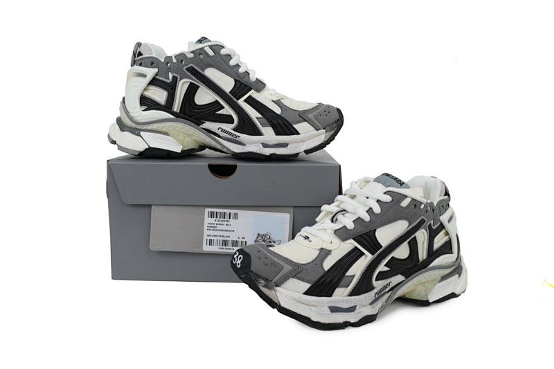 【CA1P7】白黑灰 巴黎世家7.5代减震运动跑步鞋 772774 W3RNY 9012 Balenciaga Runner Sneaker 'Grey White Black'