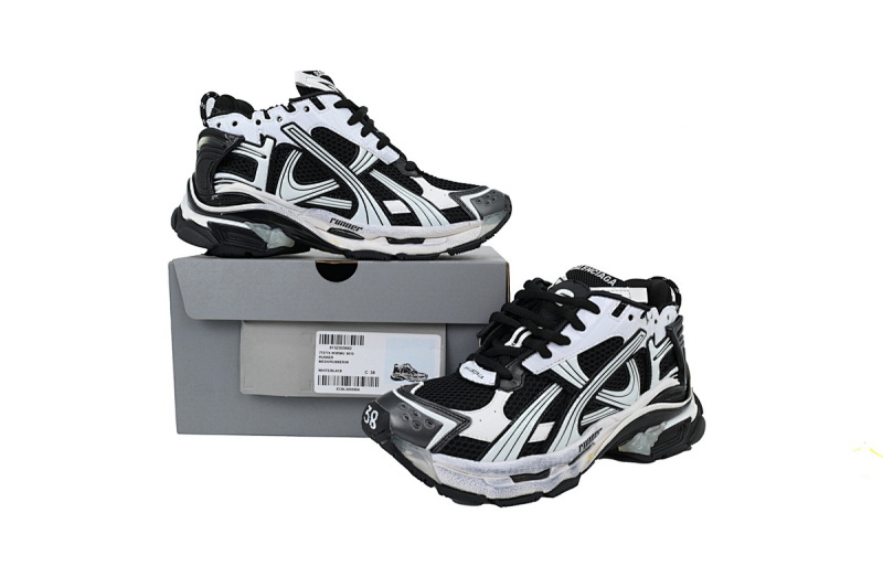 【CA1P7】黑白 巴黎世家7.5代减震运动跑步鞋 772774 W3RMU 9010 Balenciaga Runner Sneaker 'White Black'