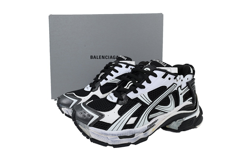 【CA1P7】黑白 巴黎世家7.5代减震运动跑步鞋 772774 W3RMU 9010 Balenciaga Runner Sneaker 'White Black'