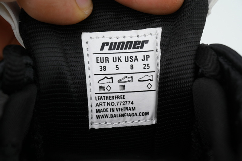 【CA1P7】黑白 巴黎世家7.5代减震运动跑步鞋 772774 W3RMU 9010 Balenciaga Runner Sneaker 'White Black'