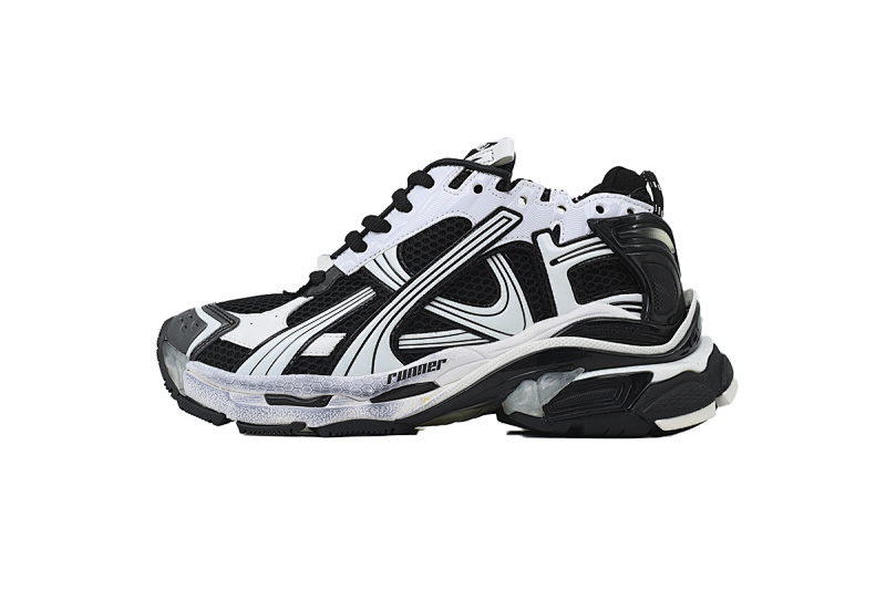 【CA1P7】黑白 巴黎世家7.5代减震运动跑步鞋 772774 W3RMU 9010 Balenciaga Runner Sneaker 'White Black'