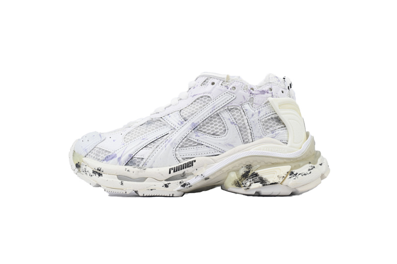 【EA0LJ】白涂鸦-10 巴黎世家7.5代减震运动跑步鞋  772767 W3RNY 2301 Balenciaga Runner Sneaker  White Graffiti