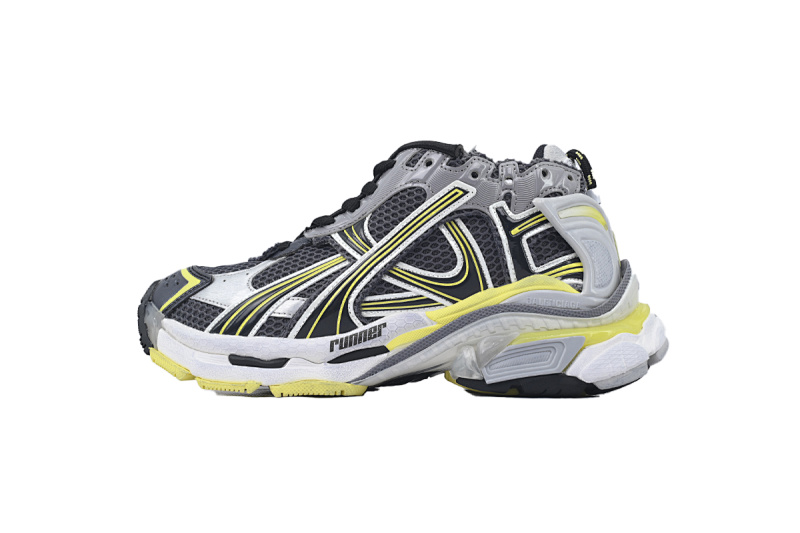 【EA0LJ】灰黑黄-28 巴黎世家7.5代减震运动跑步鞋  772767 W3RMU 1279  Balenciaga Runner Sneaker Grey Black Yellow