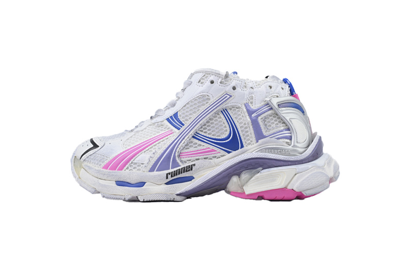 【EA0LJ】紫蓝粉-31 巴黎世家7.5代减震运动跑步 772767 W3RNY 6120 Balenciaga Runner Sneaker Purple Blue Powder