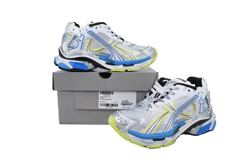 【EA0LJ】白兰黄-26 巴黎世家7.5代减震运动跑步鞋 772767 W3RNY 0213 Balenciaga Runner Sneaker White Blue Yellow