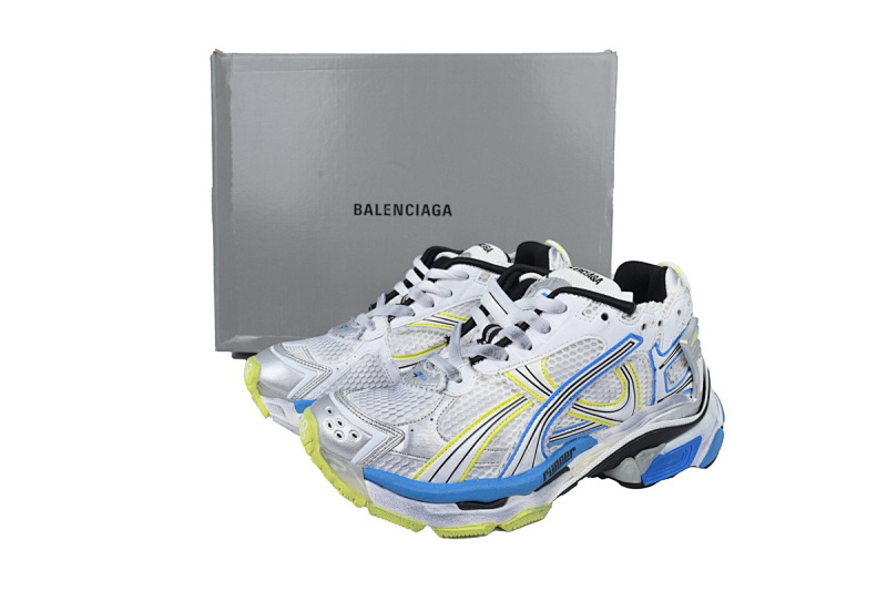 【EA0LJ】白兰黄-26 巴黎世家7.5代减震运动跑步鞋 772767 W3RNY 0213 Balenciaga Runner Sneaker White Blue Yellow