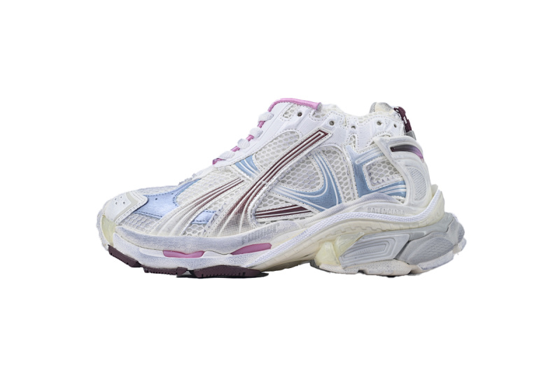 【EA0LJ】白蓝粉-36 巴黎世家7.5代减震运动跑步鞋 772767 WRUNG 3120 Balenciaga Runner Sneaker White Blue Pink