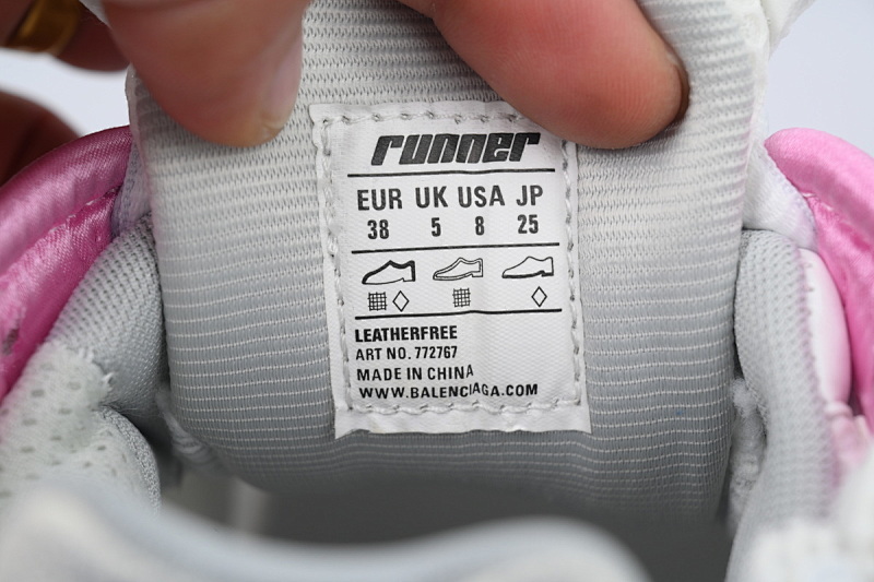 【EA0LJ】白蓝粉-36 巴黎世家7.5代减震运动跑步鞋 772767 WRUNG 3120 Balenciaga Runner Sneaker White Blue Pink
