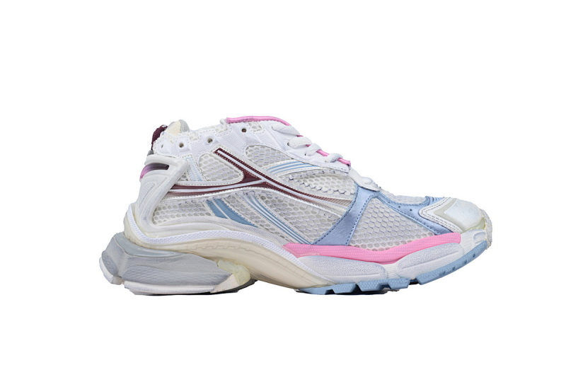 【EA0LJ】白蓝粉-36 巴黎世家7.5代减震运动跑步鞋 772767 WRUNG 3120 Balenciaga Runner Sneaker White Blue Pink