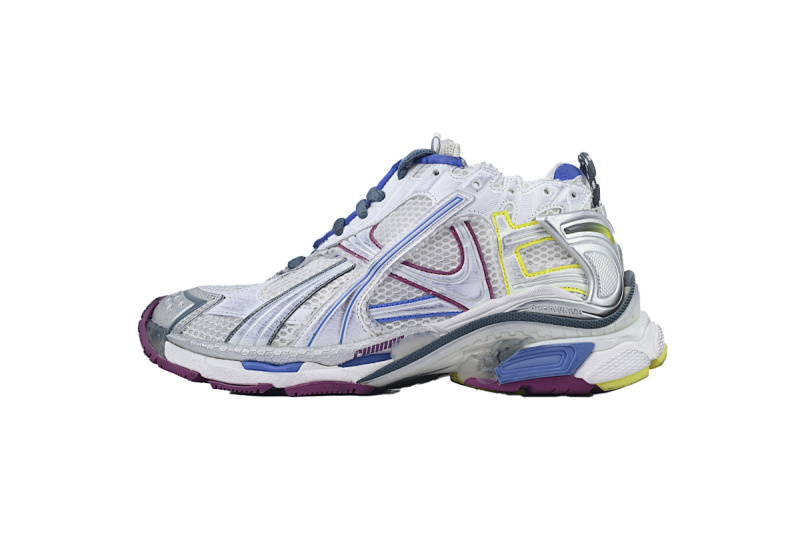 【EA0LJ】银红-21 巴黎世家7.5代减震运动跑步鞋 772767 W3RMU 9547 Balenciaga Runner Sneaker 'White Purple Blue'