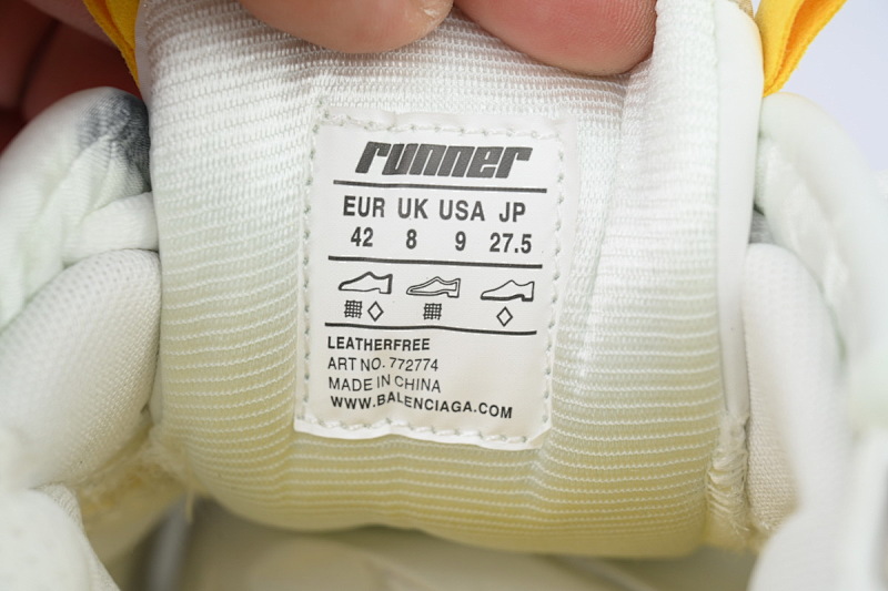 【EA0LJ】白黄-8 巴黎世家7.5代减震运动跑步鞋 772767 W3RNY 9170 Balenciaga Runner Sneaker 'White Yellow'