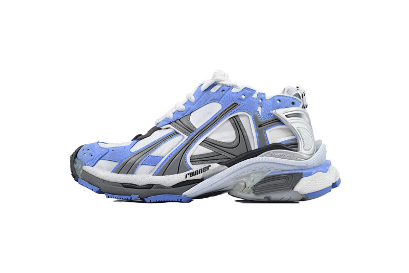 【EA0LJ】白黑兰-3 巴黎世家7.5代减震运动跑步鞋 772774 W3RNY 4912 Balenciaga Runner Sneaker 'Worn-Out - Blue Grey'