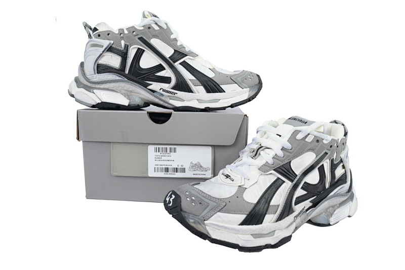 【EA0LJ】白黑灰-5 巴黎世家7.5代减震运动跑步鞋 772774 W3RNY 9012 Balenciaga Runner Sneaker 'Grey White Black'