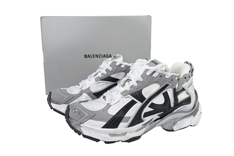 【EA0LJ】白黑灰-5 巴黎世家7.5代减震运动跑步鞋 772774 W3RNY 9012 Balenciaga Runner Sneaker 'Grey White Black'