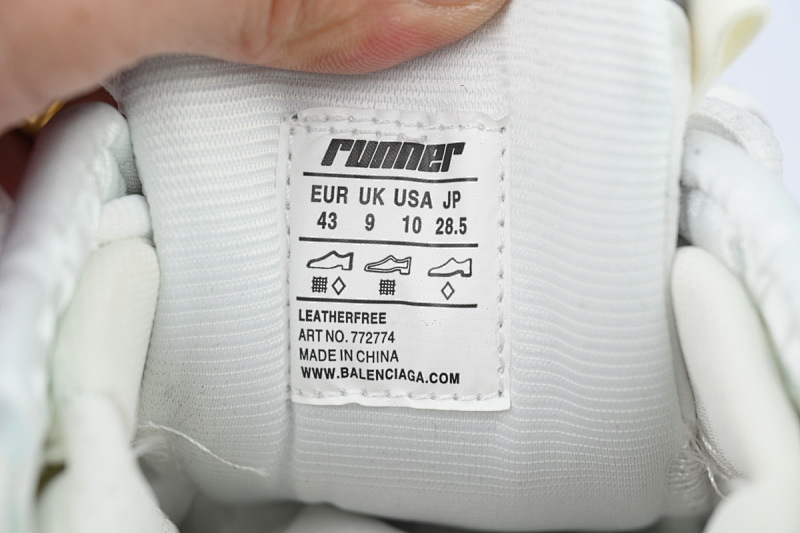 【EA0LJ】白黑灰-5 巴黎世家7.5代减震运动跑步鞋 772774 W3RNY 9012 Balenciaga Runner Sneaker 'Grey White Black'