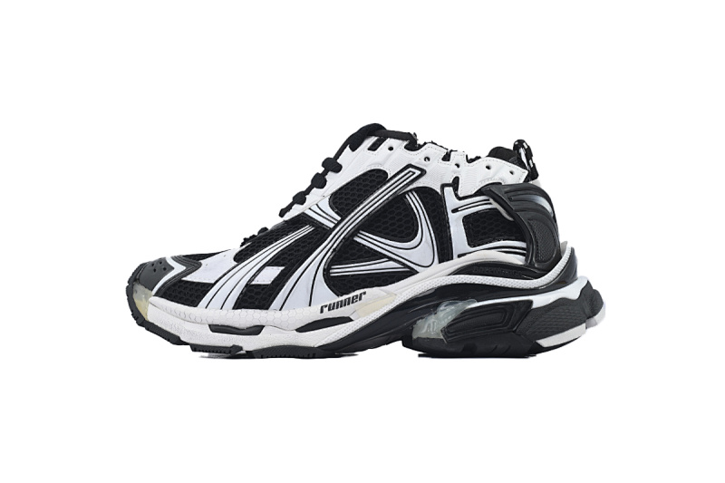 【EA0LJ】黑白-6 巴黎世家7.5代减震运动跑步鞋 772774 W3RMU 9010 Balenciaga Runner Sneaker 'White Black'
