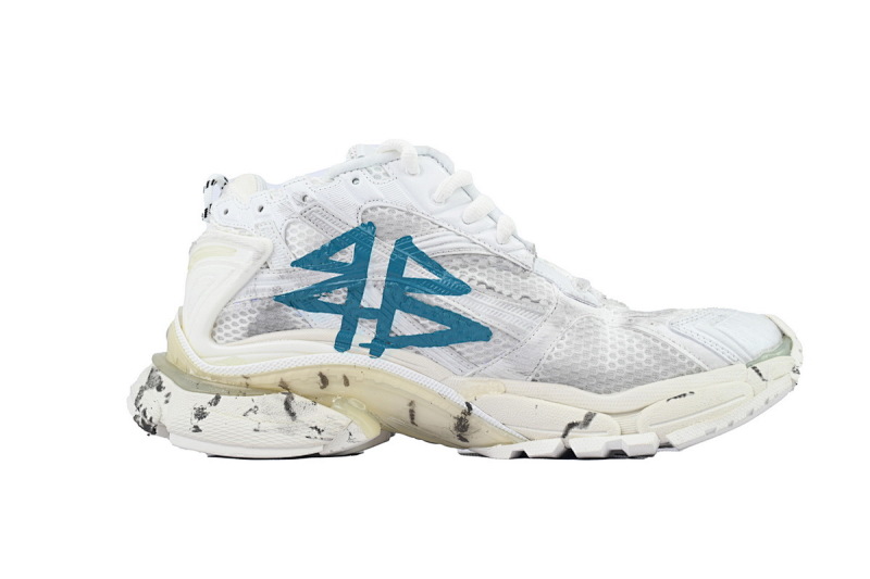 【EA0LJ】白蓝涂鸦-22 巴黎世家7.5代减震运动跑步鞋 772774 W3RBQ 9040 Balenciaga Runner Sneaker 'Graffiti - White Blue'