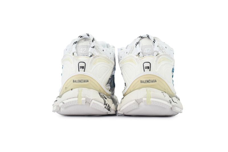 【EA0LJ】白蓝涂鸦-22 巴黎世家7.5代减震运动跑步鞋 772774 W3RBQ 9040 Balenciaga Runner Sneaker 'Graffiti - White Blue'