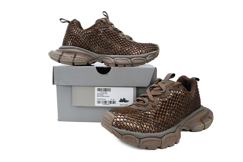 【CA1AH】网钻咖啡 巴黎10代网钻跑鞋 788819 W3XFN 2000 Balenciaga Coffee