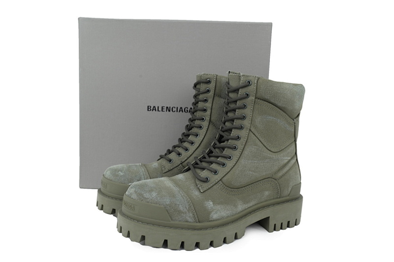 【EA7ET】军绿 巴黎世家 厚底马丁靴休闲军靴德比靴鞋 Balenciaga Strike Military Green