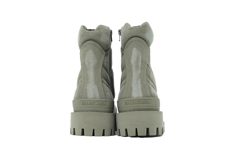 【EA7ET】军绿 巴黎世家 厚底马丁靴休闲军靴德比靴鞋 Balenciaga Strike Military Green