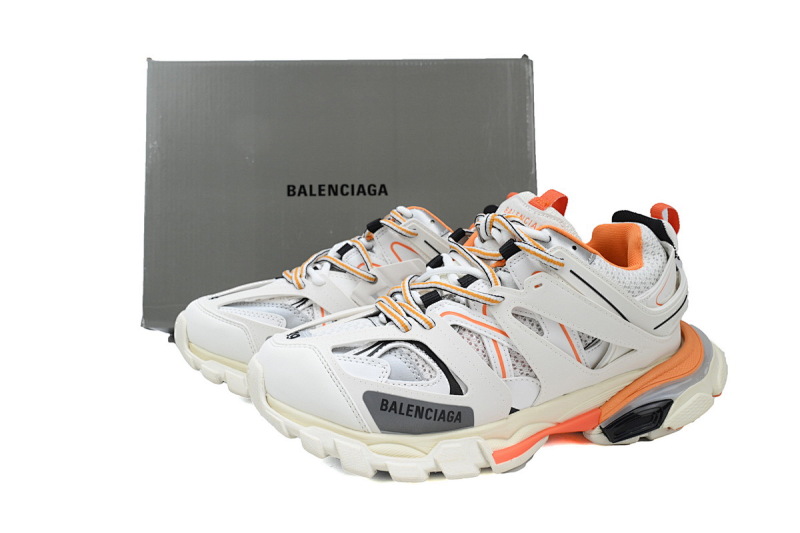 【DA0P7】白桔红有灯 巴黎3代灯鞋 Balenciaga Track Sneaker White Orange