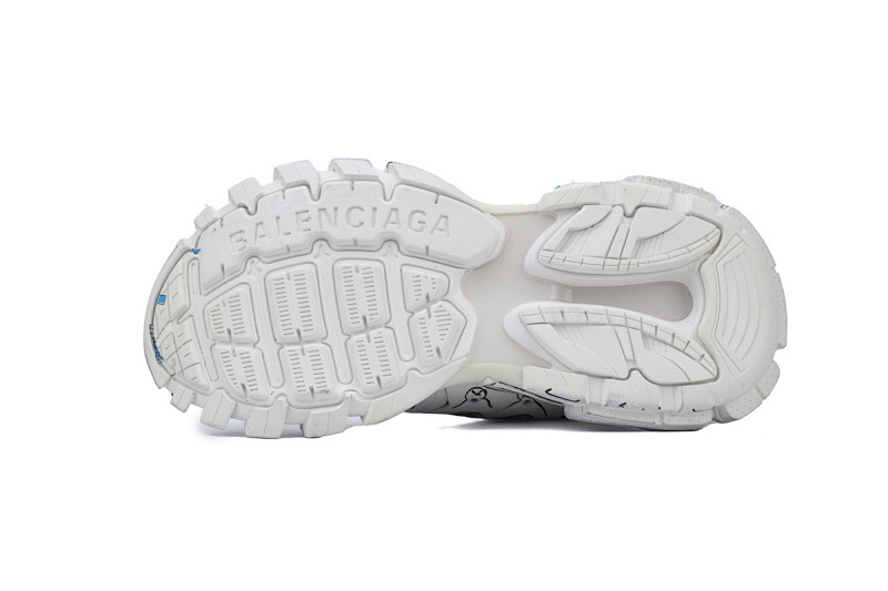 【DA0LJ】涂鸦白蓝-100 巴黎3代时尚复古低帮跑鞋 542023 W3SRA 9014 Balenciaga Track Sneaker 'White Blue'
