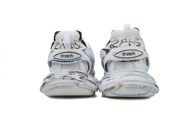 【DA0LJ】涂鸦白蓝-100 巴黎3代时尚复古低帮跑鞋 542023 W3SRA 9014 Balenciaga Track Sneaker 'White Blue'