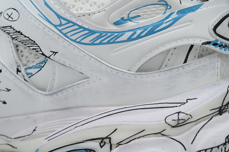 【DA0LJ】涂鸦白蓝-100 巴黎3代时尚复古低帮跑鞋 542023 W3SRA 9014 Balenciaga Track Sneaker 'White Blue'