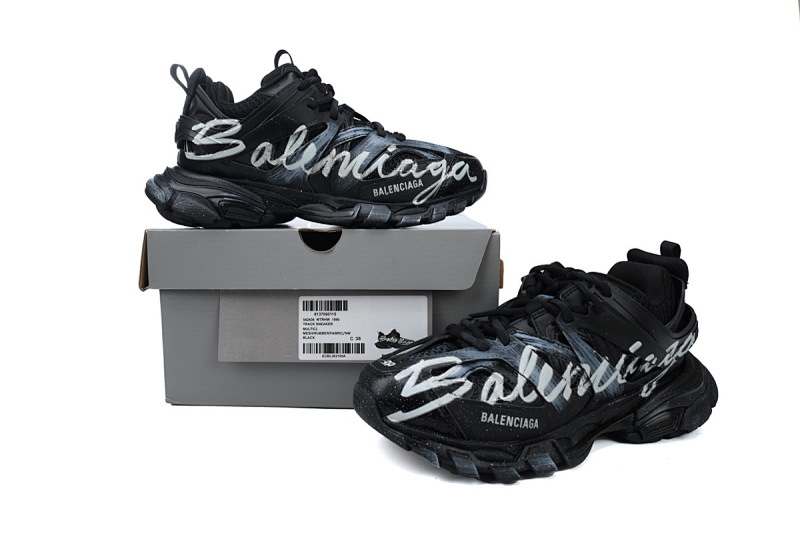 【DA0LJ】白字涂鸦 巴黎3代时尚复古低帮跑鞋 542436 WTRHW 1090 Balenciaga Track Sneaker White Graffiti