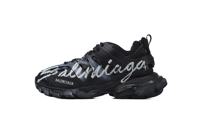 【DA0LJ】白字涂鸦 巴黎3代时尚复古低帮跑鞋 542436 WTRHW 1090 Balenciaga Track Sneaker White Graffiti