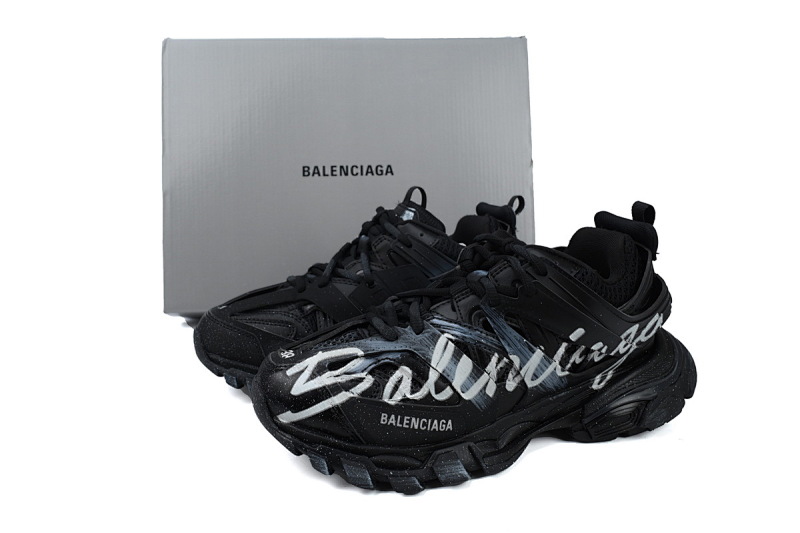 【DA0LJ】白字涂鸦 巴黎3代时尚复古低帮跑鞋 542436 WTRHW 1090 Balenciaga Track Sneaker White Graffiti
