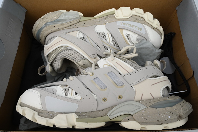 【DA0P7】白沙灰 巴黎3代时尚复古低帮跑鞋 542436 W3FE4 9697 Balenciaga Track Sneaker White Gray