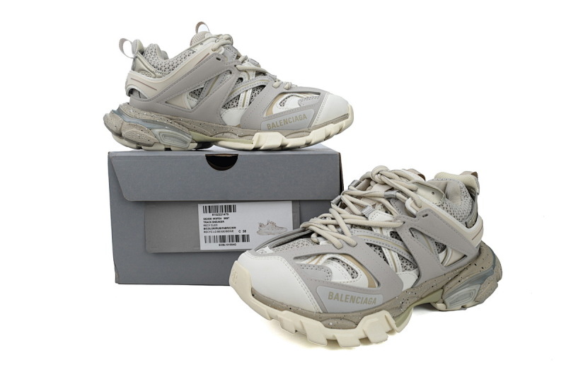 【DA0P7】白沙灰 巴黎3代时尚复古低帮跑鞋 542436 W3FE4 9697 Balenciaga Track Sneaker White Gray