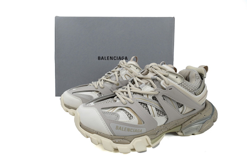 【DA0P7】白沙灰 巴黎3代时尚复古低帮跑鞋 542436 W3FE4 9697 Balenciaga Track Sneaker White Gray