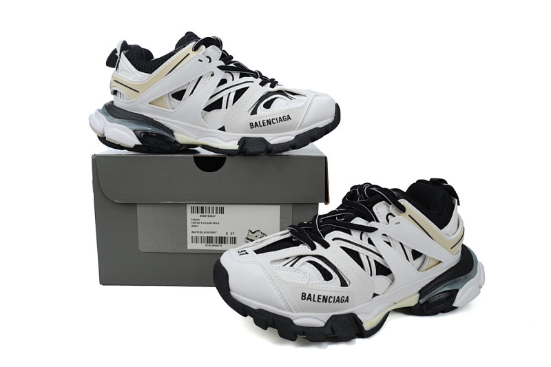 【DA0P7】白黑 巴黎3代时尚复古低帮跑鞋 Balenciaga Track Sneaker White Black