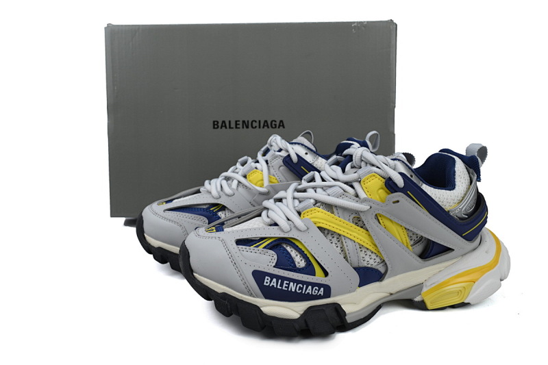【DA0P7】灰黄蓝 巴黎3代时尚复古低帮跑鞋 Balenciaga Track Sneaker Grey Yellow Blue