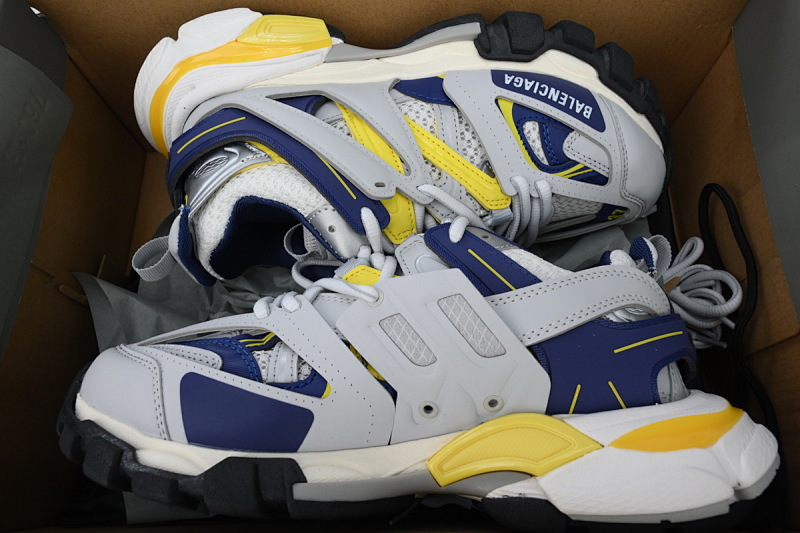 【DA0P7】灰黄蓝 巴黎3代时尚复古低帮跑鞋 Balenciaga Track Sneaker Grey Yellow Blue