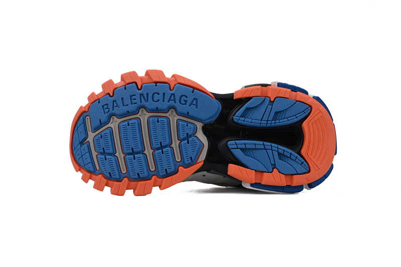 【DA0P7】白蓝橘 巴黎3代时尚复古低帮跑鞋 Balenciaga Track Sneaker White Blue Orange