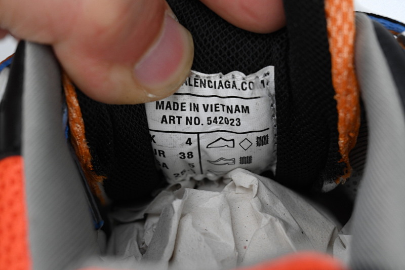 【DA0P7】白蓝橘 巴黎3代时尚复古低帮跑鞋 Balenciaga Track Sneaker White Blue Orange