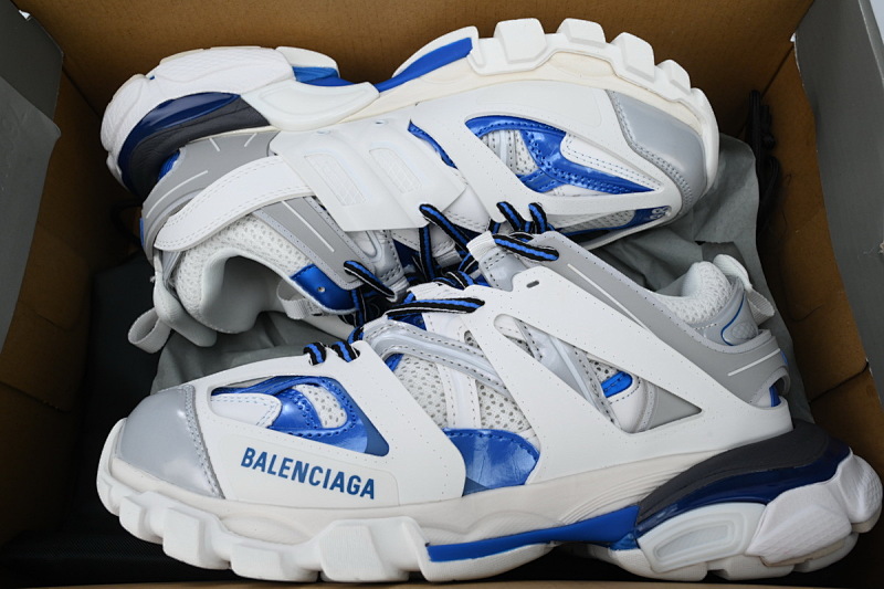 【DA0P7】白灰蓝 巴黎3代时尚复古低帮跑鞋 Balenciaga Track Sneaker White Grey Blue