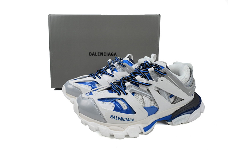 【DA0P7】白灰蓝 巴黎3代时尚复古低帮跑鞋 Balenciaga Track Sneaker White Grey Blue