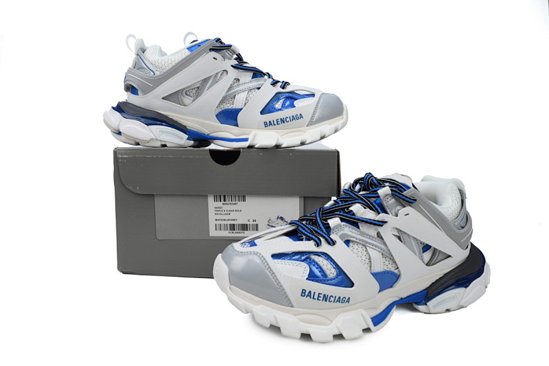 【DA0P7】白灰蓝 巴黎3代时尚复古低帮跑鞋 Balenciaga Track Sneaker White Grey Blue