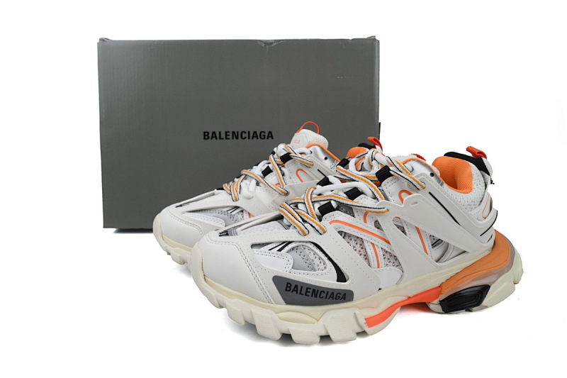 【DA0P7】白橘 巴黎3代时尚复古低帮跑鞋 Balenciaga Track Sneaker White Orange