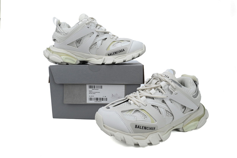 【DA0P7】白色 巴黎3代时尚复古低帮跑鞋 Balenciaga Track Sneaker White