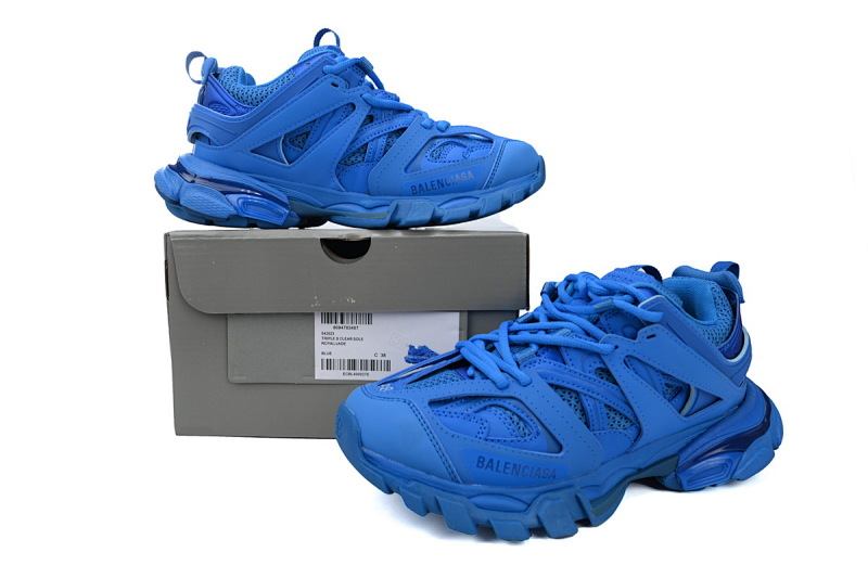 【DA0P7】深蓝 巴黎3代时尚复古低帮跑鞋 Balenciaga Track Sneaker Navy Blue